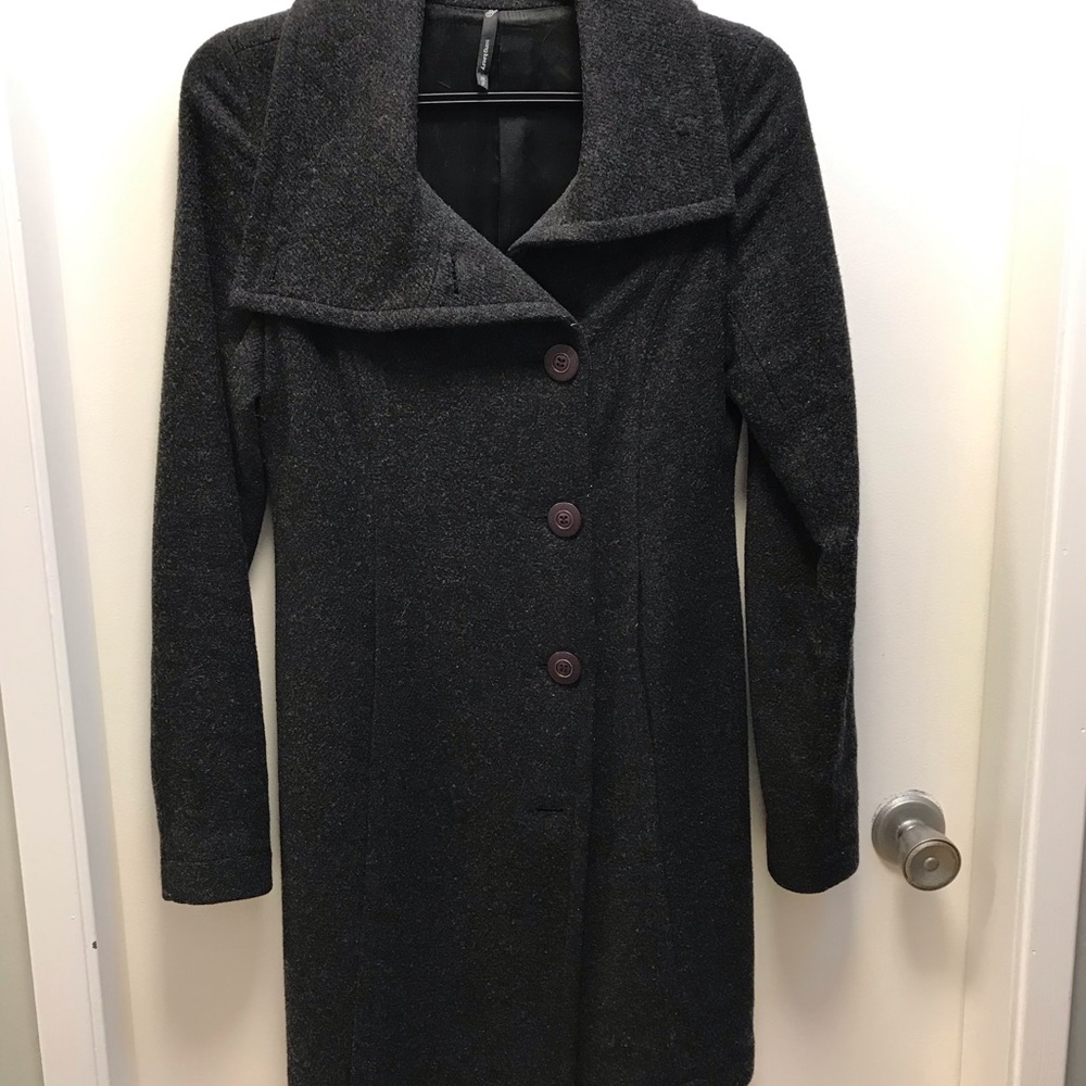 Vintage 2003 Song Heathered Black Wool Coat XS